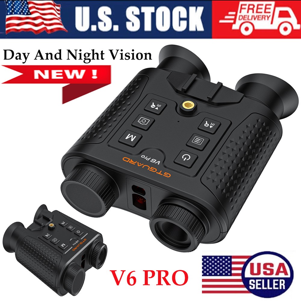 Infrared Night Vision Binoculars 4K UHD LRF Goggles 8X Digital Zoom Head Mounted