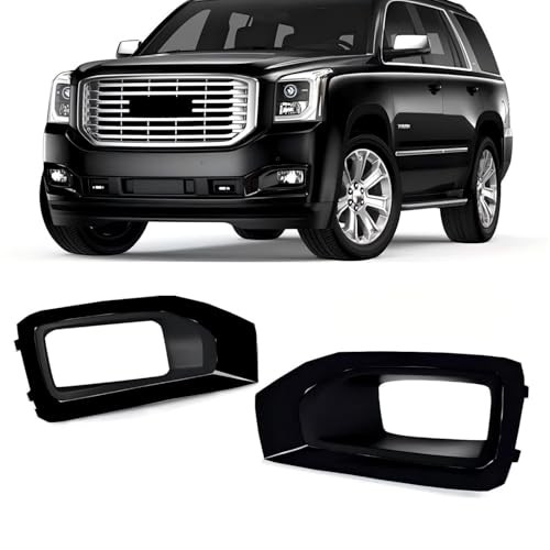 1 Pair Front Driving Fog Light Bezel Cover for GMC YUKON XL DENALI SLE Black