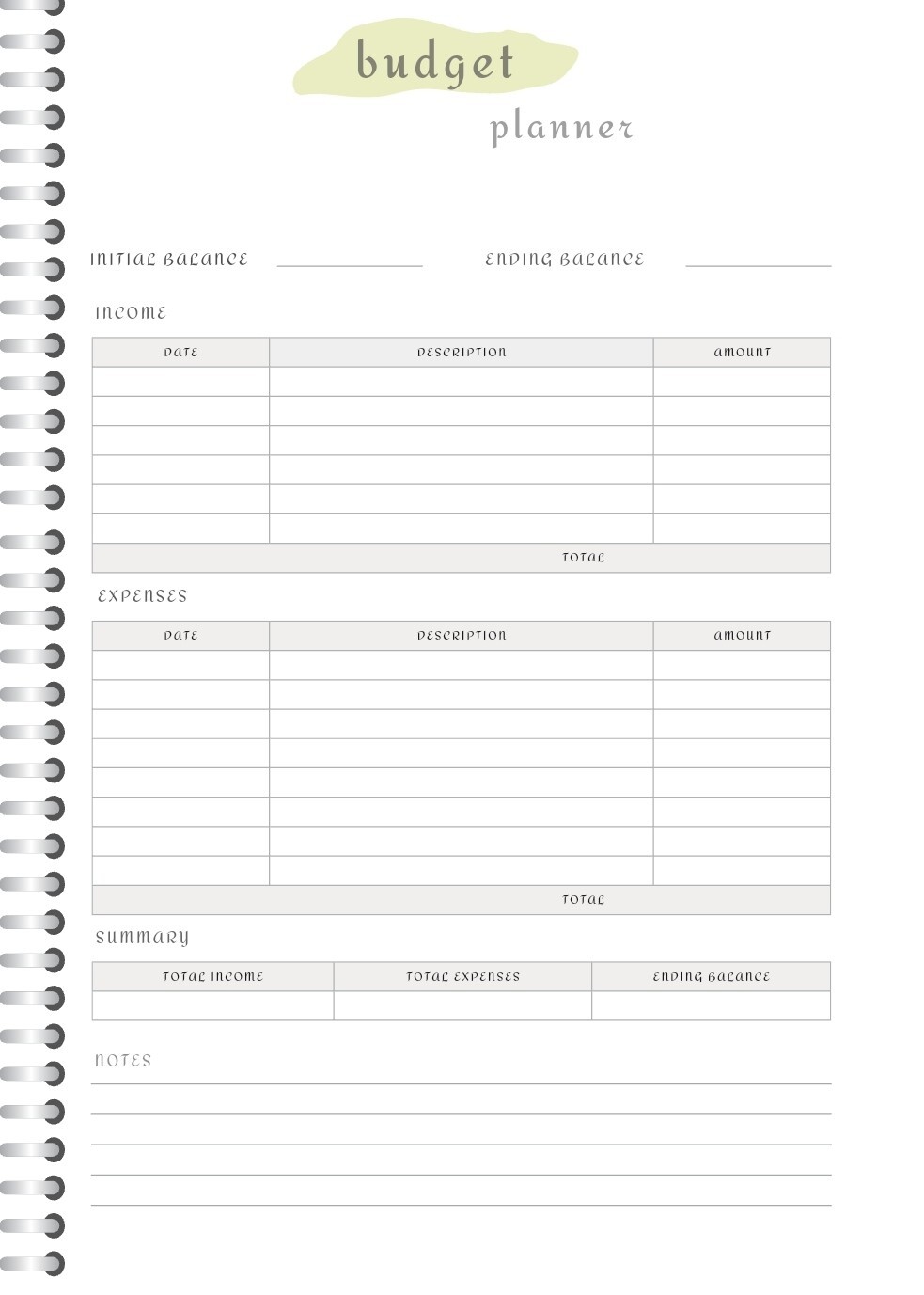 Undated Digital Journal Planner