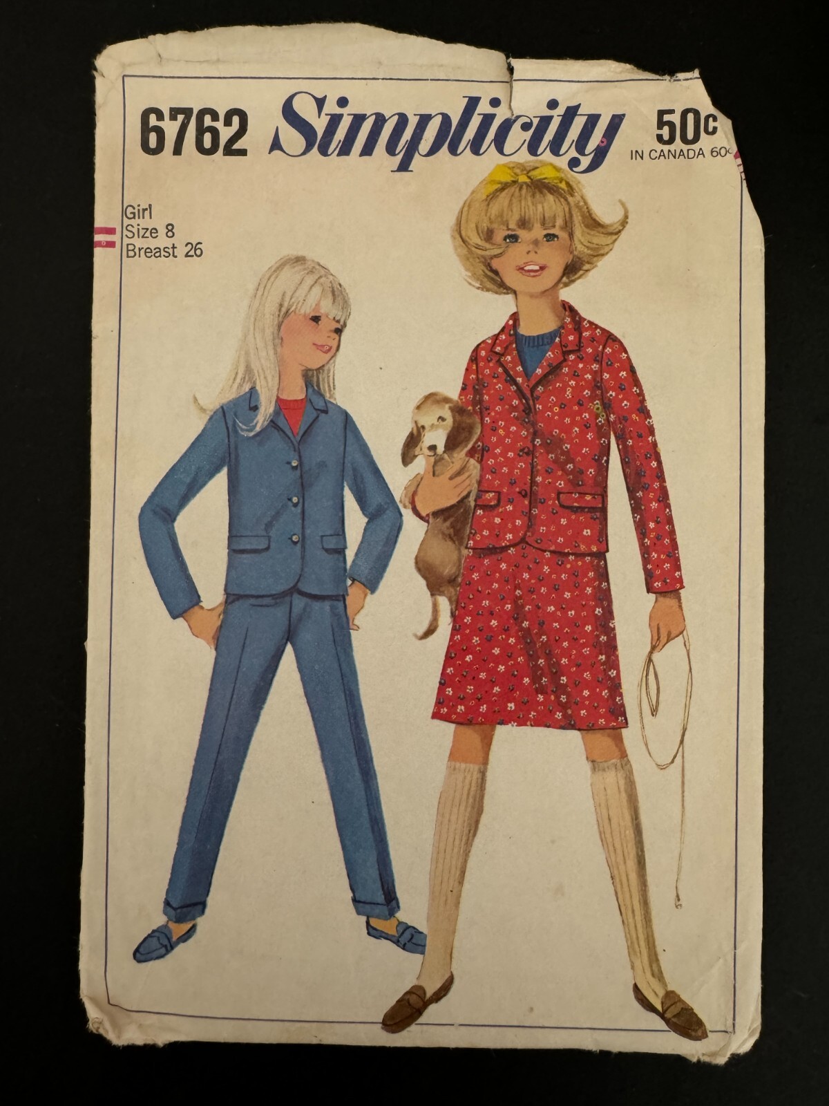 6762 Simplicity Girl Sewing Pattern JACKET SKIRT PANTS Size 8 Bust 26 Vtg 1960s