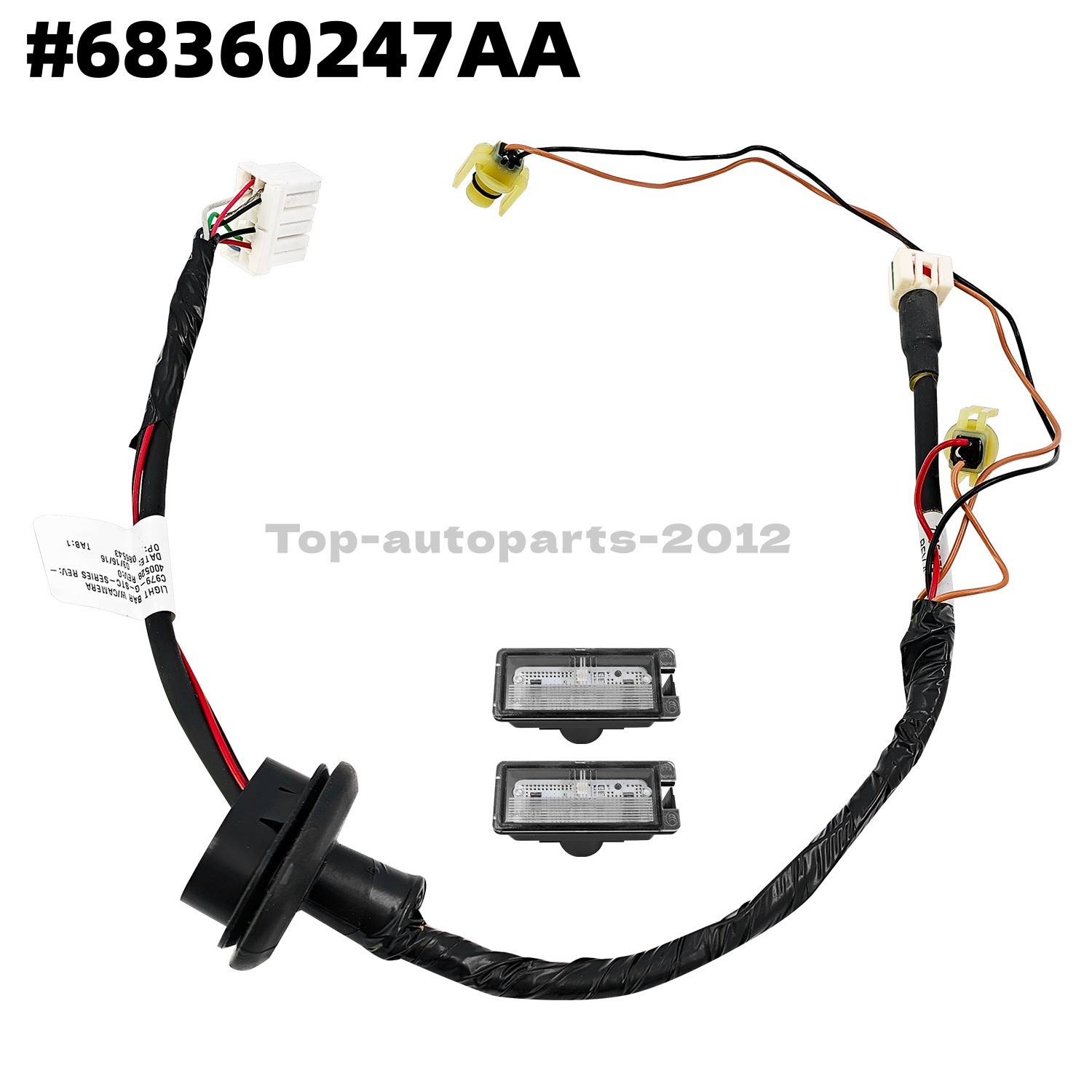 REAR LICENSE PLATE LAMP WIRING HARNESS For 2014-2016 GRAND CHEROKEE 68360247AA
