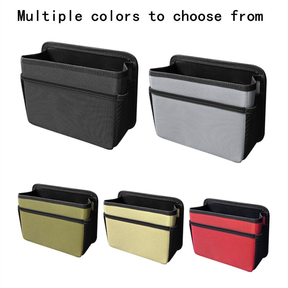 Car Trash Can, Foldable Multifunctional Hanging Storage Box Trash Can beige