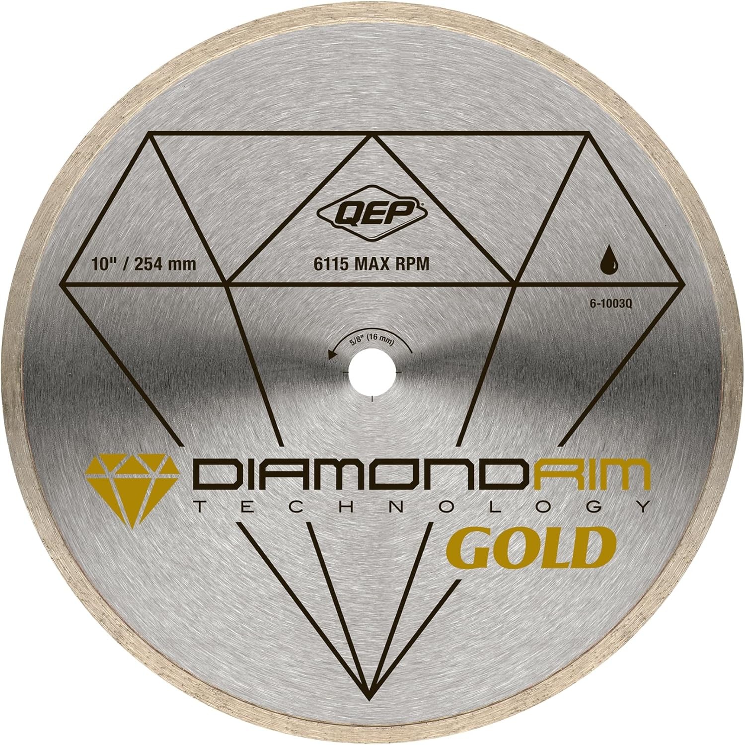 10" Continuous Rim Premium Diamond Blade for Wet or Dry Cutting of Ceramic, P...