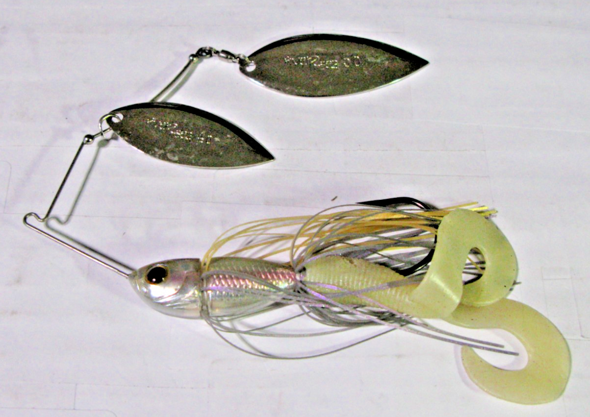River2Sea Crystal Spin Spinnerbait, Silver Willow Leaf blades, 1.3ozs. - EUC