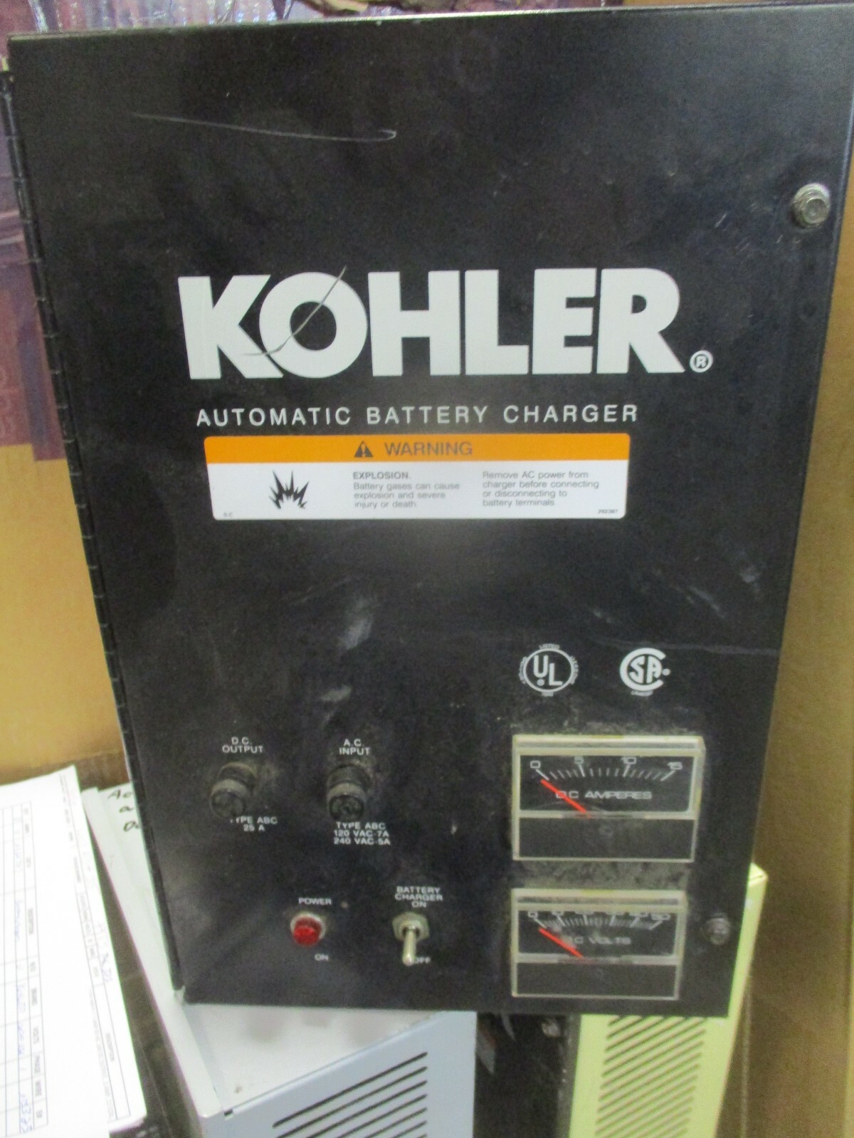 KOHLER A326767 BATTERY CHARGER 120/240 VAC X 26 VDC- ATS323