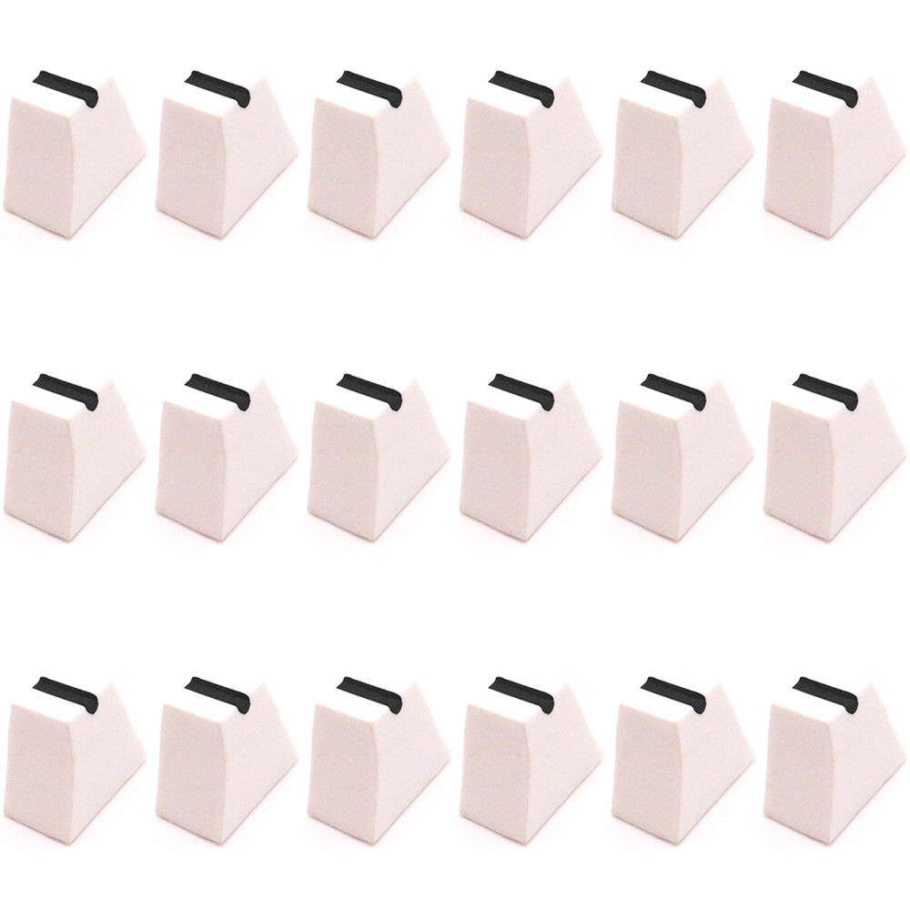 18pcs White Potentiometer Fader Knob Cap 12mmLx7mmW For Pioneer Mixer Equalizer
