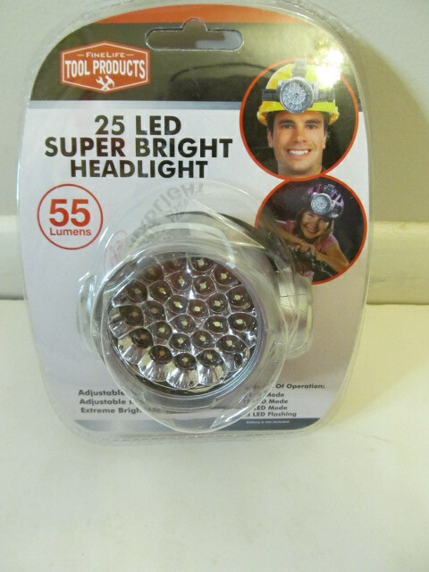 Finelife Tool Products 25 LED Super Bright Headlight, 55 Lumen, Adjustable Strap