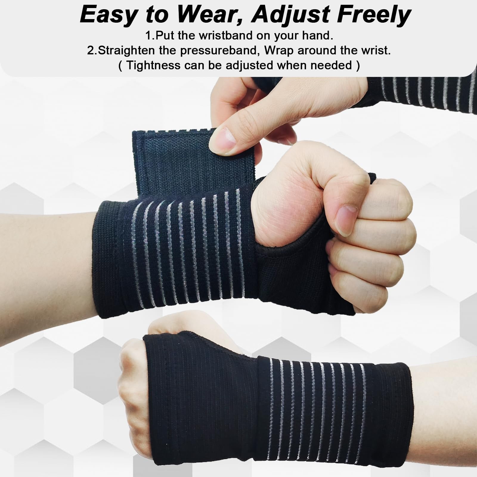 WOXVM 2 Pack Wrist Brace, Compression Support Splint for Women Men,...