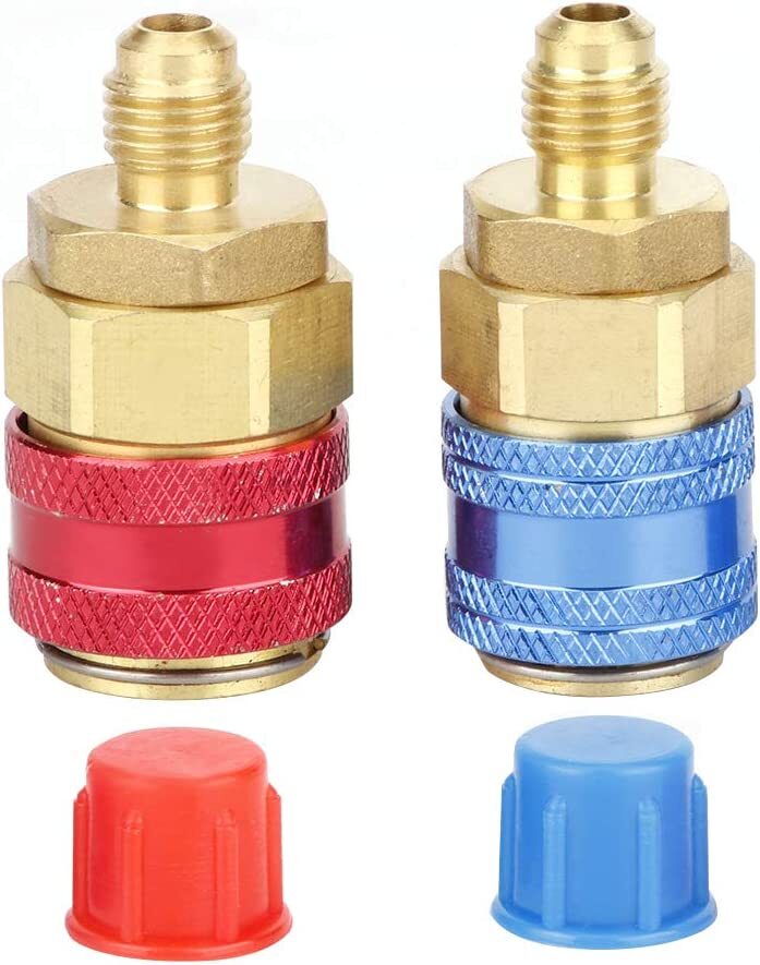 A/C R134a Quick Coupler Adapter Car High & Low Side HVAC SAE Male Flare Fitting