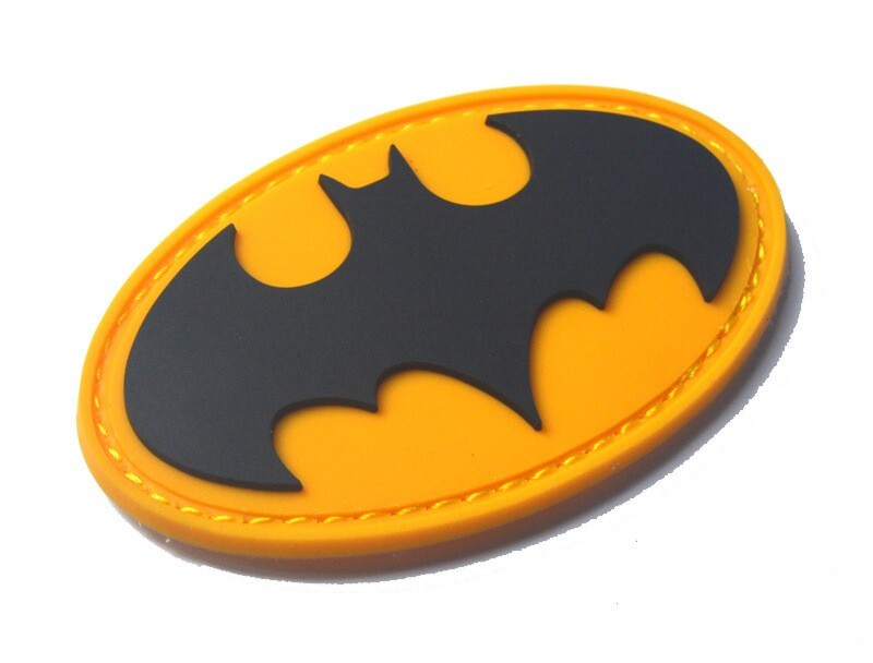 2PCS Superman Batman Herio Cartoon Logo Tactical Rubber Hook Loop Patch Badge