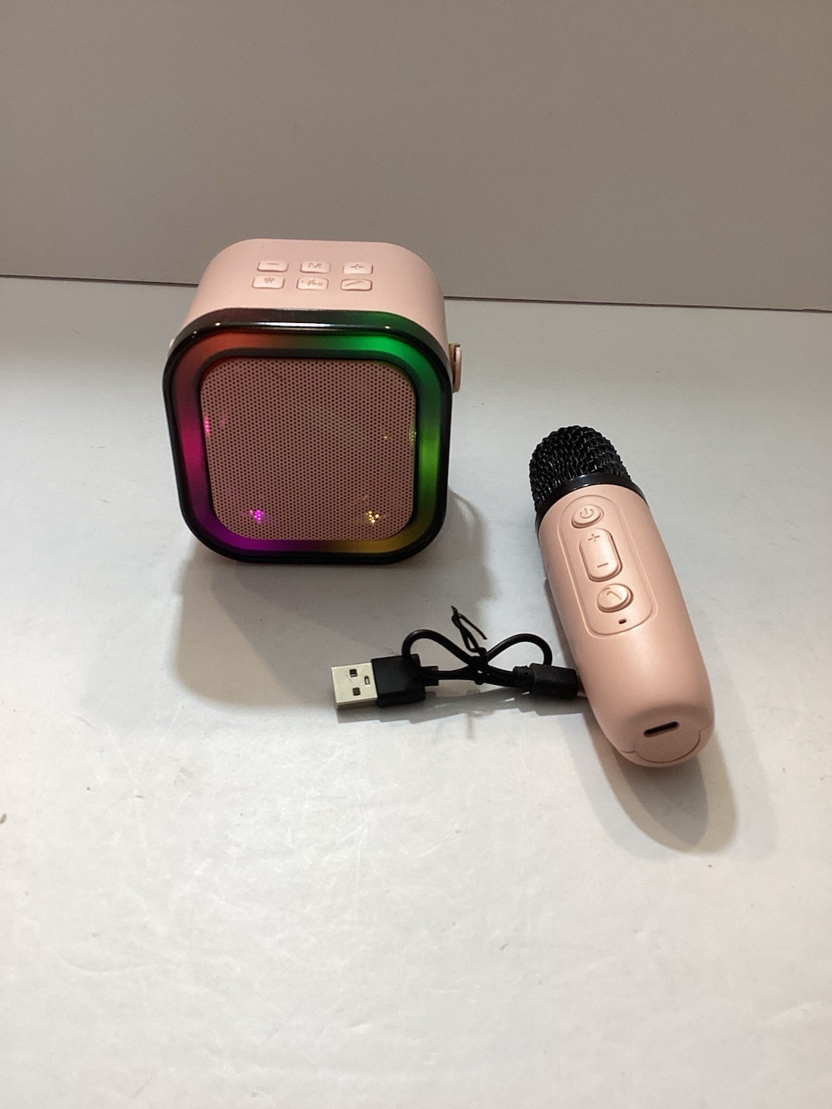 Mini Karaoke Machine with 1 Wireless Mic Bluetooth Speaker for Kids & Adults