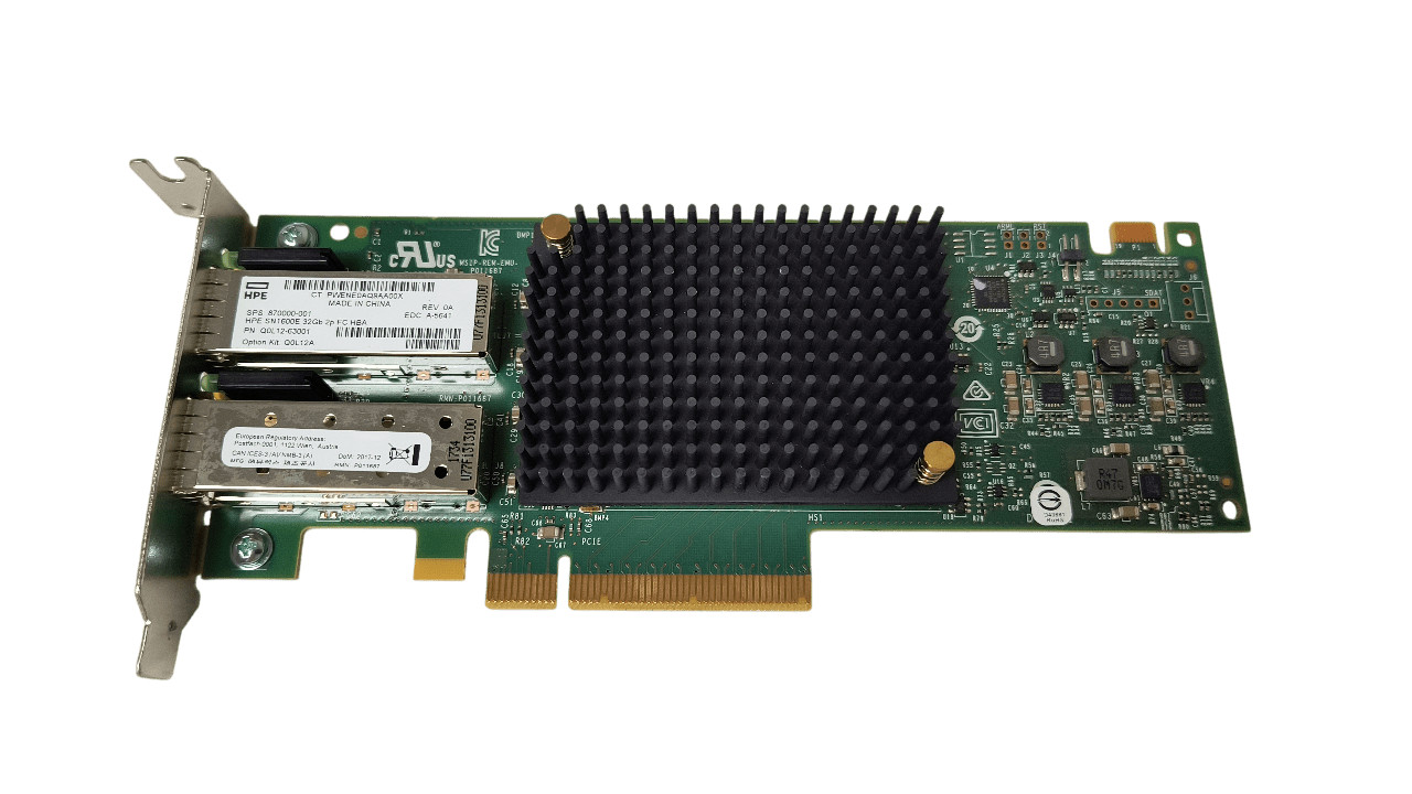 HPE StoreFabric SN1600E 32Gb 2 Port FC HBA Q0L12A 870000-001 __ Half Height