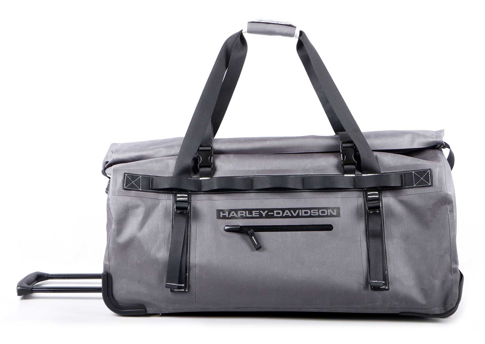 Harley-Davidson 29" Waterproof Adventure Large Wheeling Duffel Bag, Silver/Black