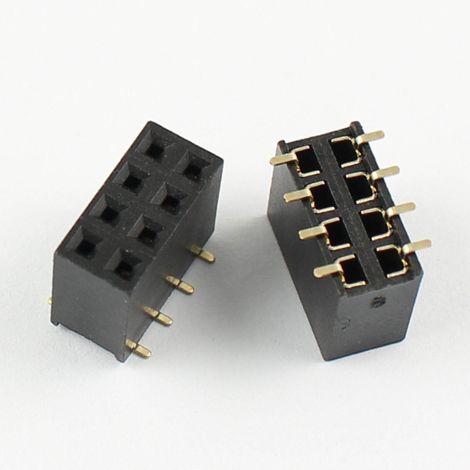 5pcs 2.54mm pitch 2x4 pin 8 pin female double dual row SMT pin header strip #A6-
