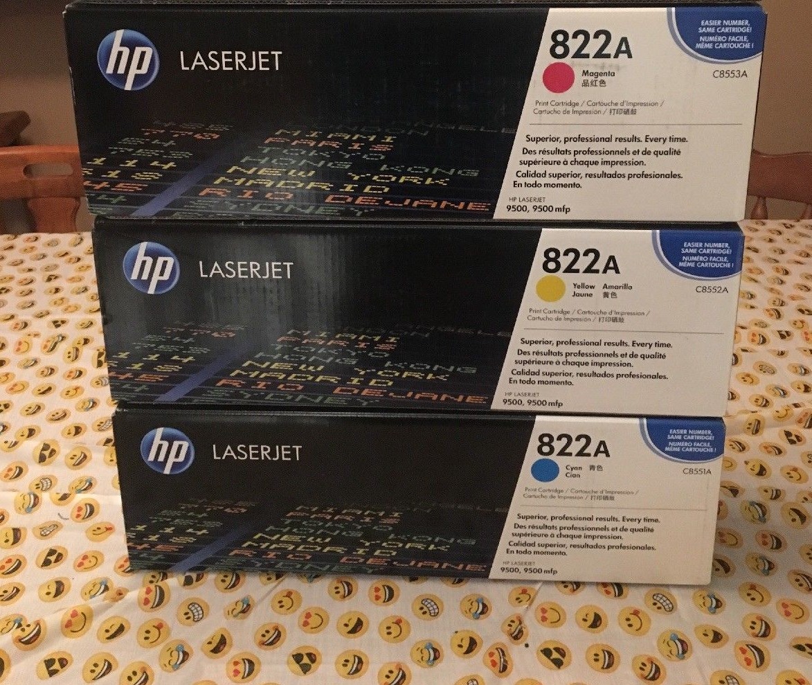 Genuine HP 822A C8551A C8552A C8553A CYAN YELLOW MAGENTA PRINT CARTRIDGE SEALED
