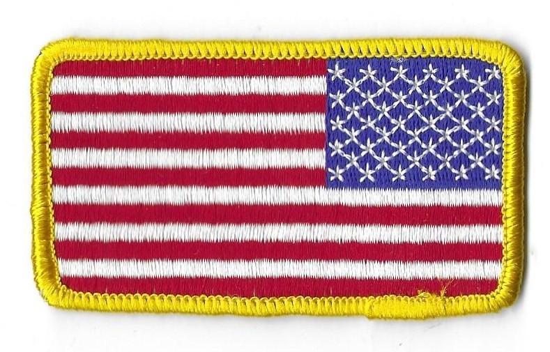 lot of 2 US Flag patches - reverse - rounded corners - brand new