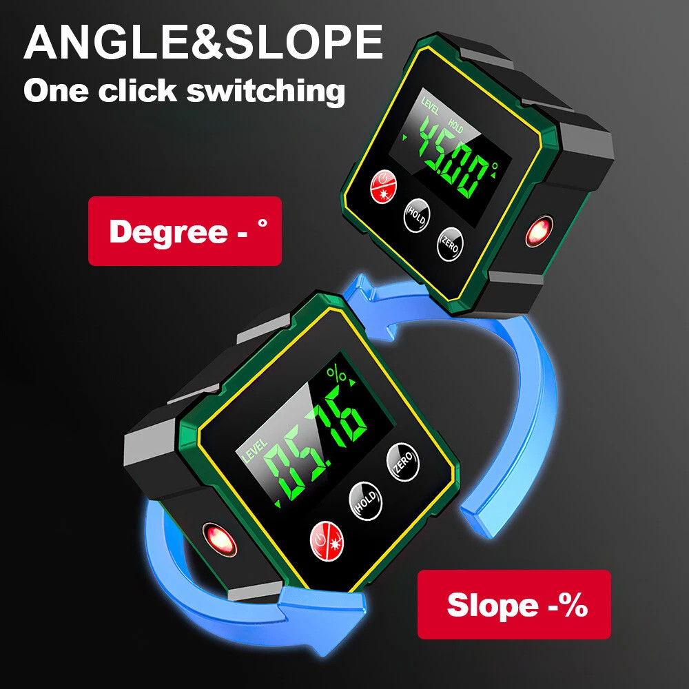 Digital Angle Finder with Electronic Laser - 4-side Strong Magnetic Angle Gauge~