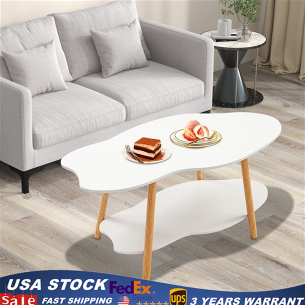 Cloud Coffee Table Cloud Shaped Coffee Table 2-Tier for Living Room Storage
