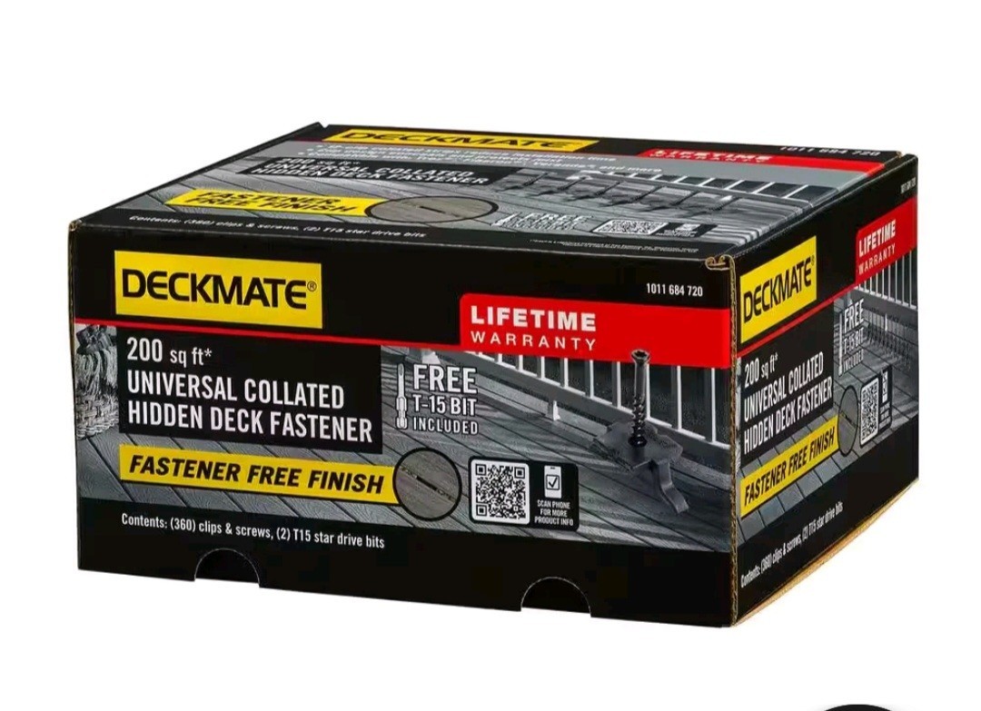 DECKMATE 200 Sq Ft  Collated Hidden Deck Fastener Grooved  Decking New In Box