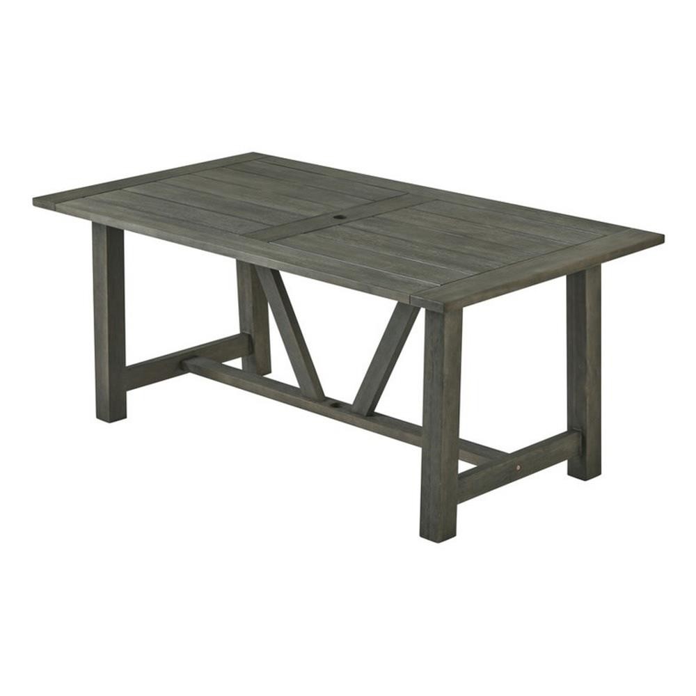 Best Quality Furniture Patio Dining Table in Rustic Gray Acacia Wood