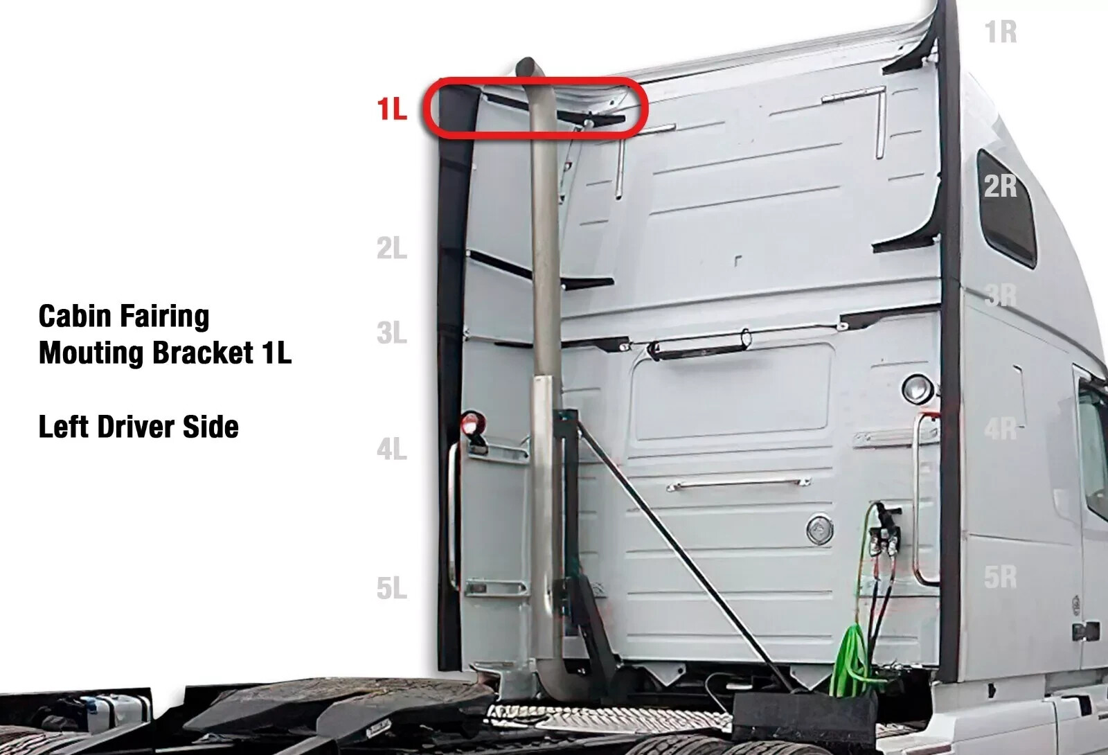 Compatible with Volvo VNL 2004-2017 Top Upper Fairing Support Bracket L1 Left