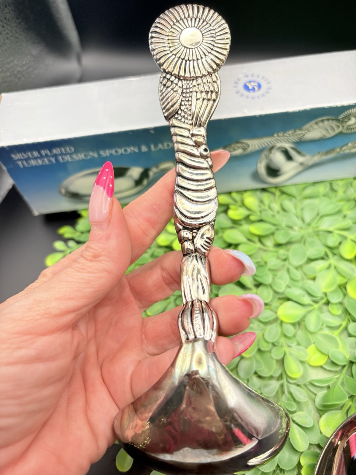 Godinger Silverplated Fancy Turkey Cornucopia Design Spoon Serving Set
