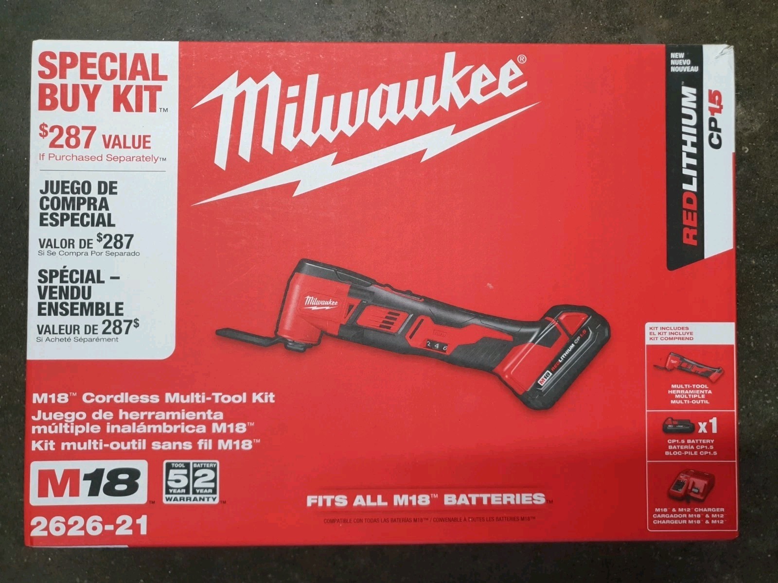 Milwaukee 2626-21 M18 Cordless LITHIUM-ION Multi-Tool Kit