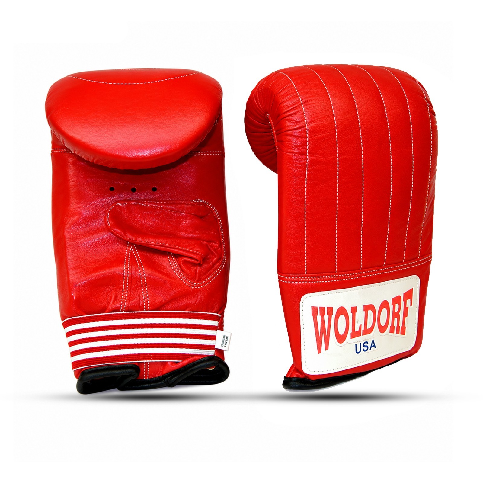 Red Leather Bag Gloves Boxing Heavy Bag Training Mitts Punching Gloves