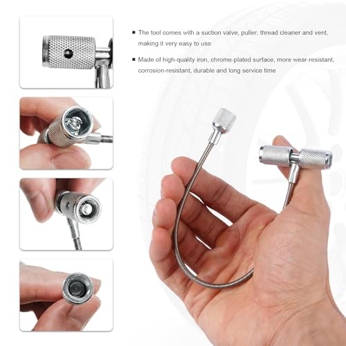 Valve Fishing Tool, 3 in 1 Valve Stem Puller/Installation Tool Tire Plug Core