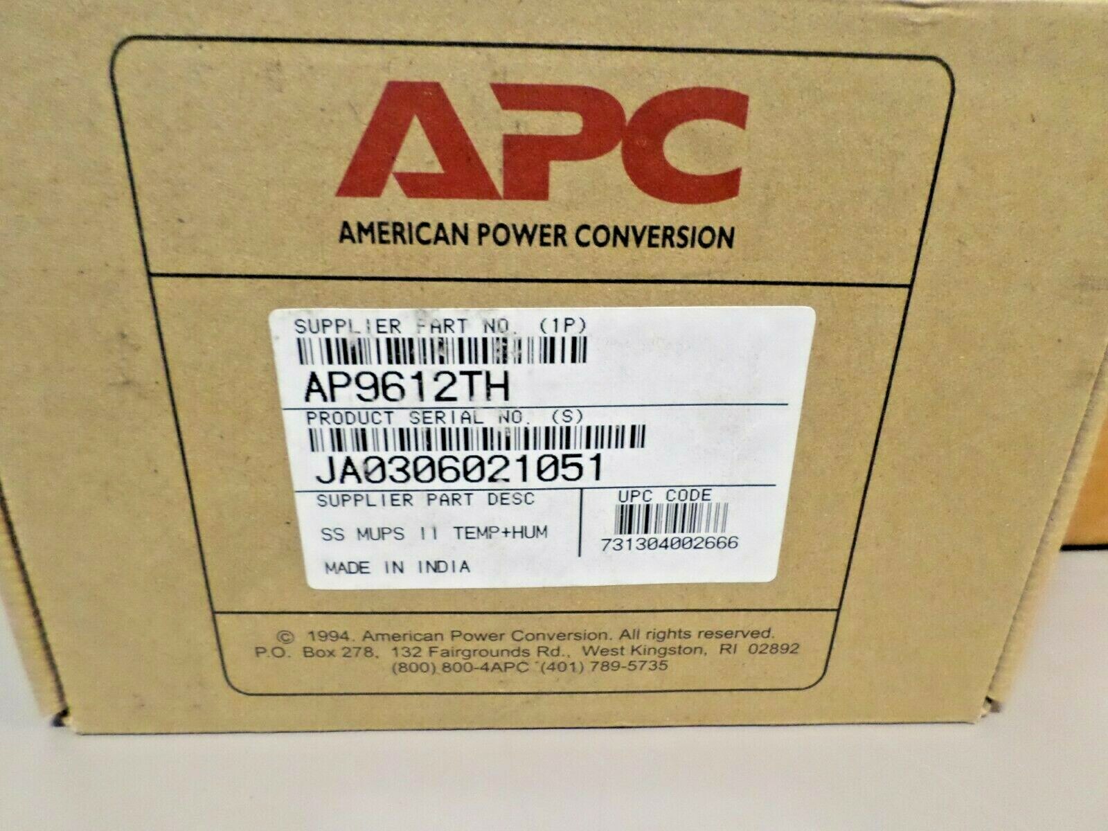 APC AP9612TH Temperature and Humidity Sensor Kit NOS