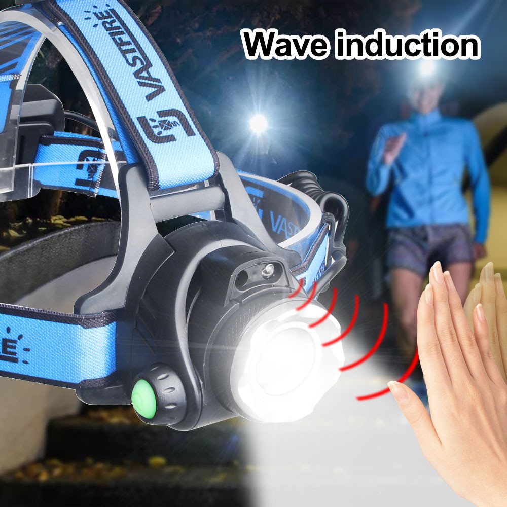 GREEN LED Rechargeable Headlamp Lighting Zoomable with Motion Sensor