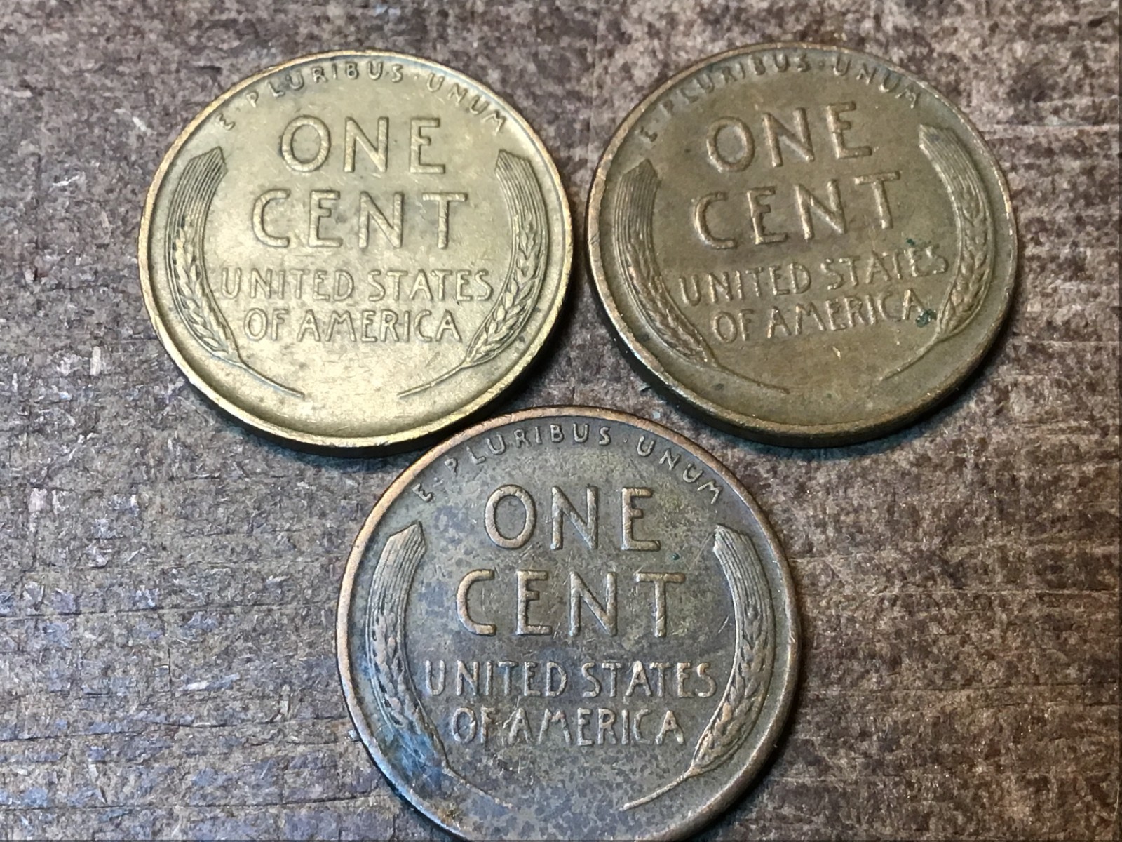 1944-P,D,S LINCOLN CENTS, 3 PENNY SET