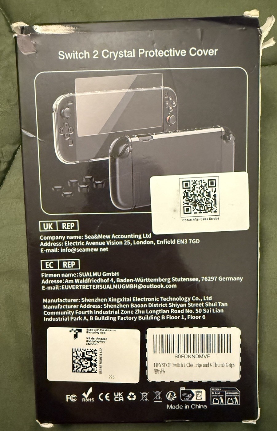 Nintendo Switch 2 Crystal Protective Cover B0F0DKNDMVF with Thumb Grips Bundle