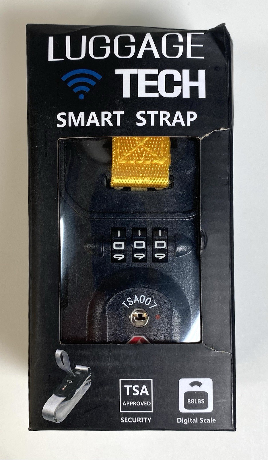 LUGGAGE TECH gold polyester webbing SMART STRAP tsa approved lock DIGITAL SCALE
