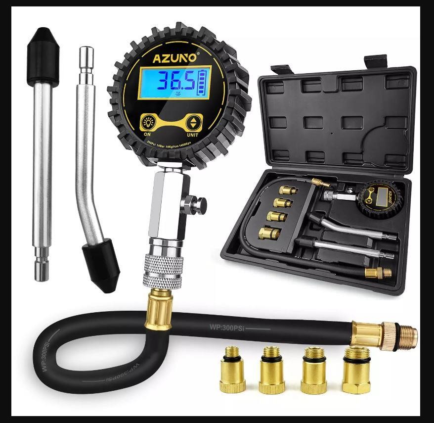 Azuno Cylinder Compression Tester Kit ACT14C New in Box w/Adapter & Hose (Auto)
