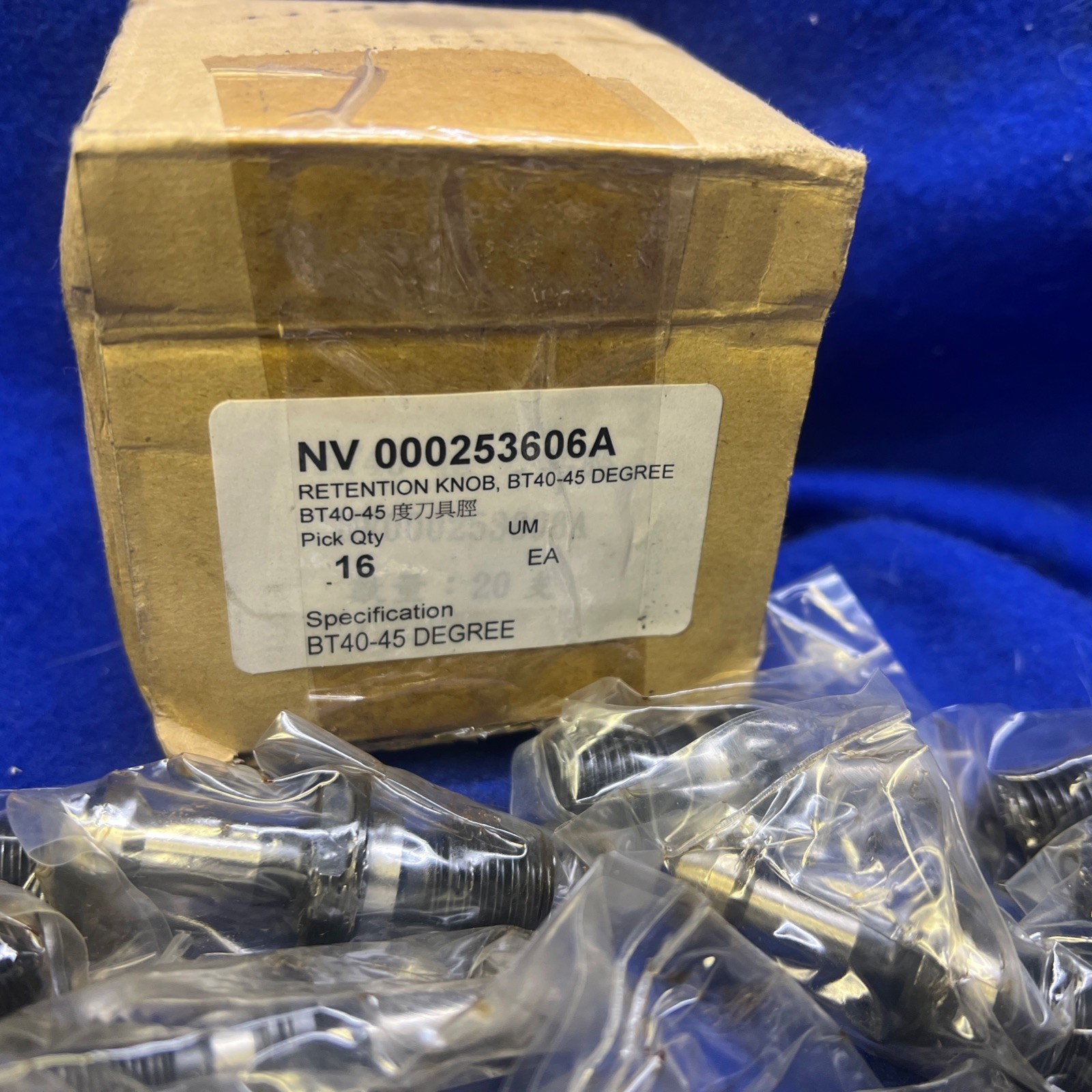 New 16Pcs BT40x45 Degree Pull Stud Retention Knob Hardinge NV00025606A