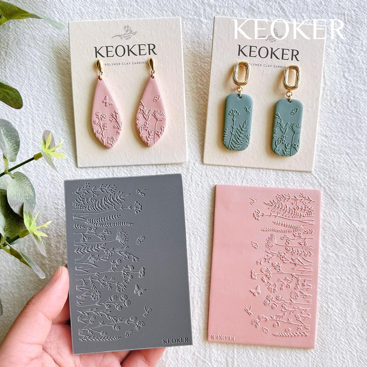 Polymer Clay Texture Sheets Set, Works with Polymer Clay Cutter, Same Effect as