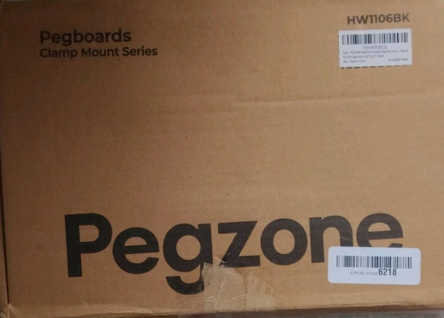Pegzone HW1106BK Clamp Mount Pegboard Organizer for Desks, Black