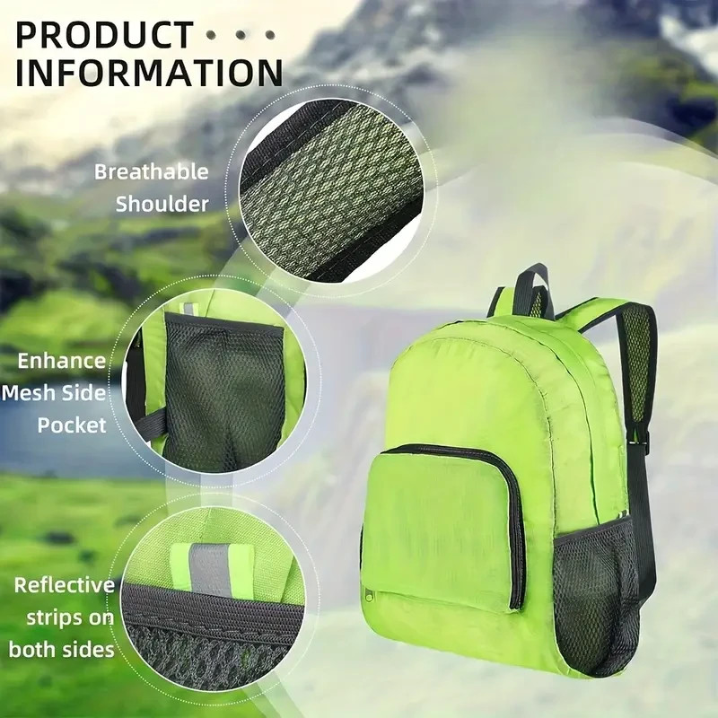 Lightweight Backpack1pc Foldable Travel Backpack Large Capacity Hiking Backpack