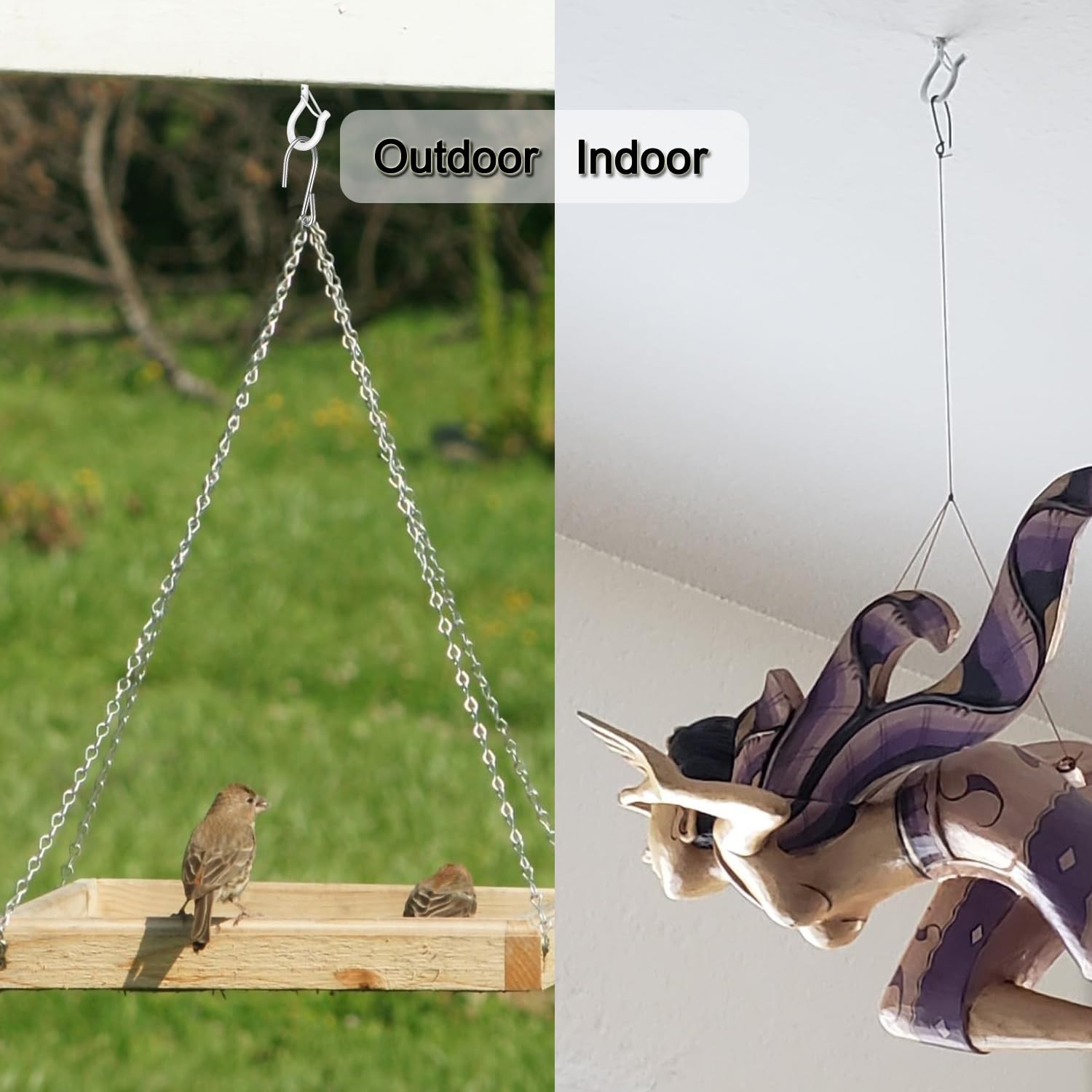 20 Pack Q Hanger Hooks with Safety Buckle, Rustproof Screw Hooks for Hanging ...