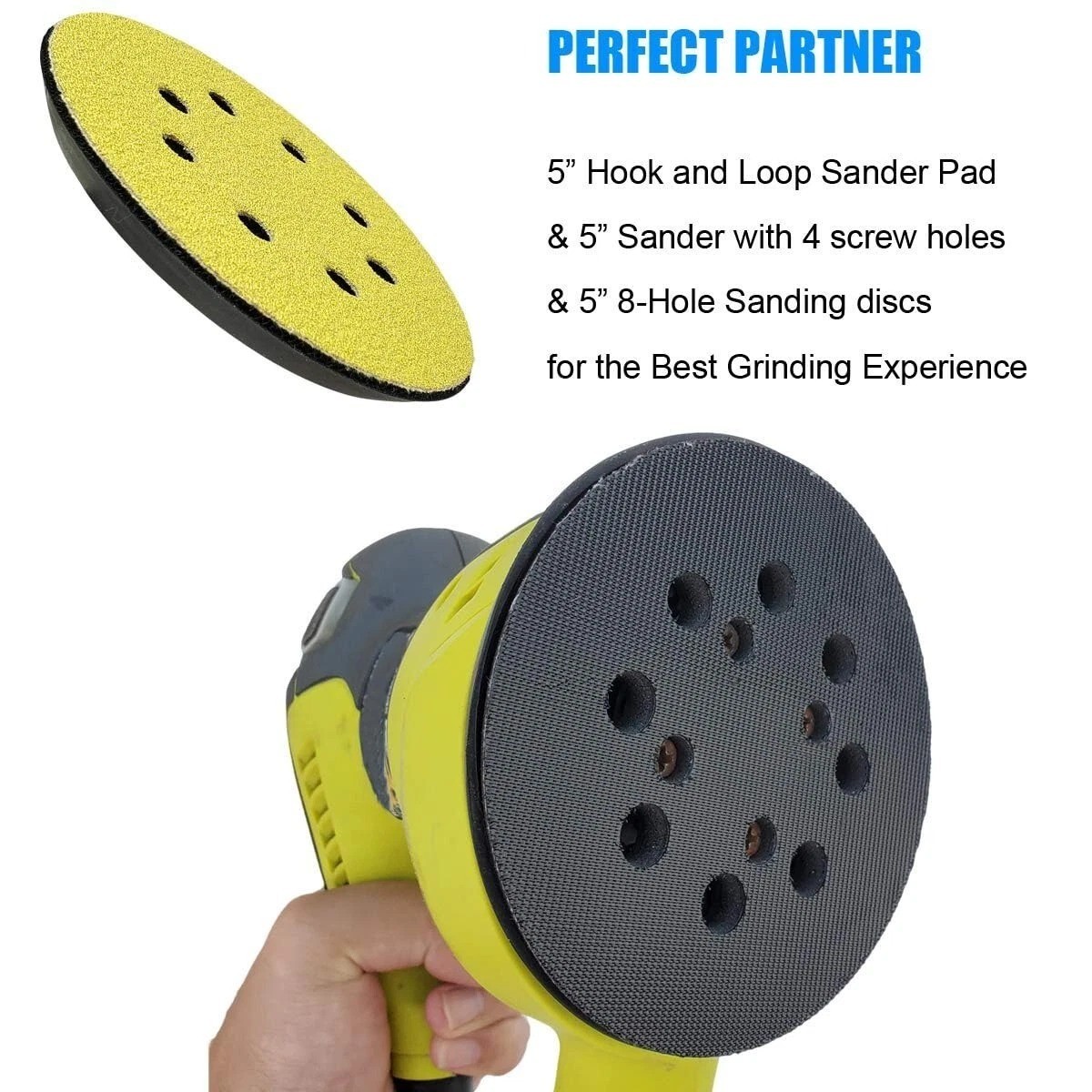 2 Pack 5" Hook and Loop Replacement Sander Pad for Ryobi RS290, RS241, RS240, RS