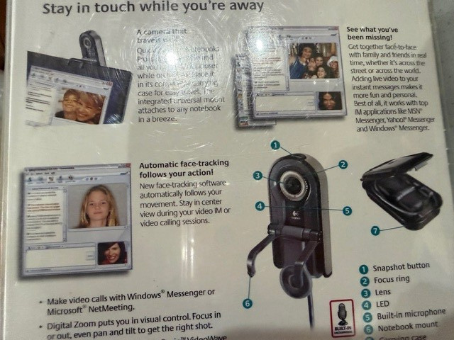 Logitech QuickCam for Notebooks Pro USB 2.0 Webcam new