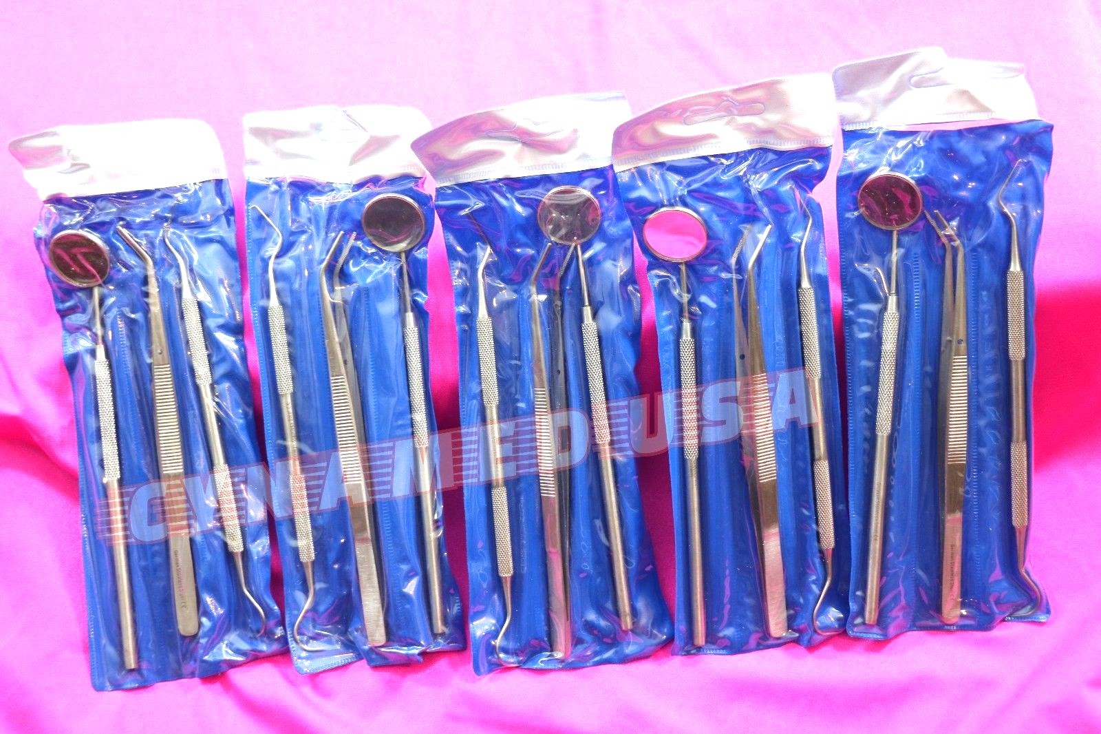 GERMAN 15 Instruments Basic Dental Set Mirror Explorer Probe Pliers (5 OF EACH)