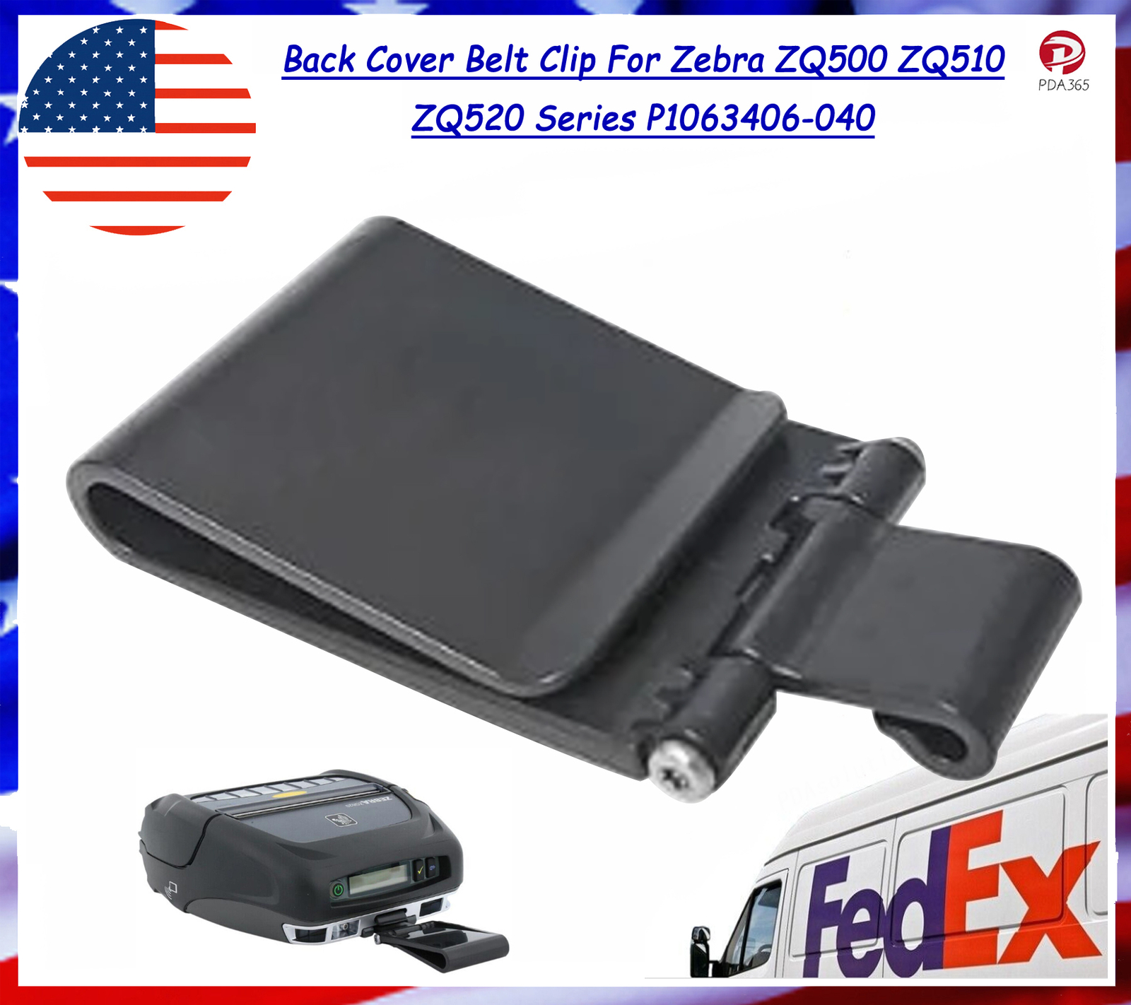 Back Cover Belt Clip For Zebra ZQ500 ZQ510 ZQ520 Series P1063406-040
