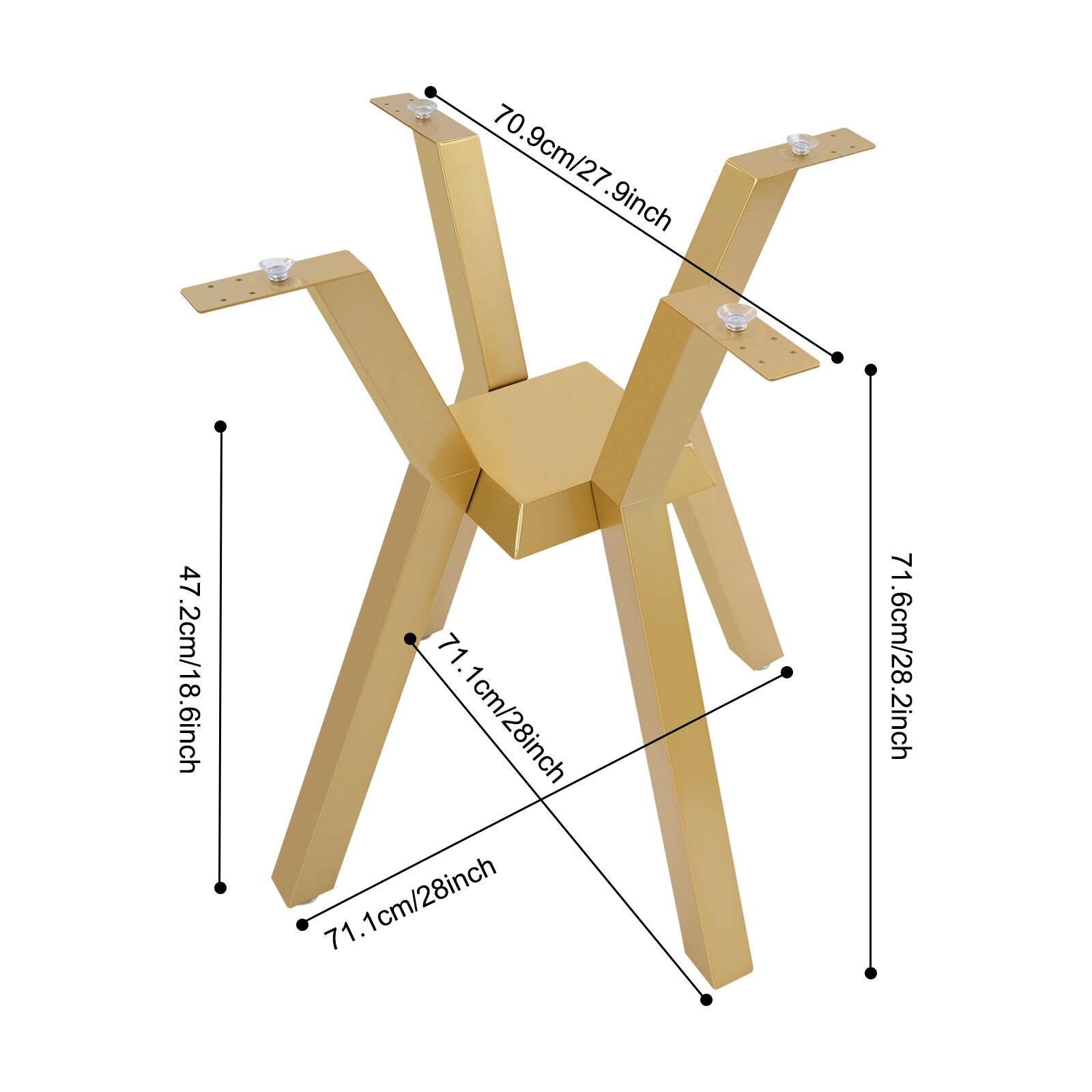 Stable Gold Table Base Modern Table Base 28-inch Metal Table Base 100 kg max