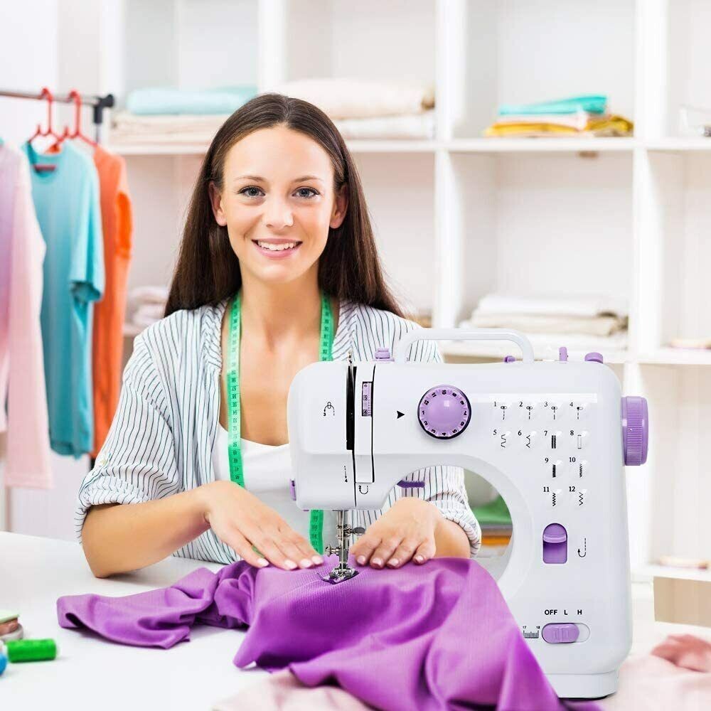 Electric Sewing Machine Portable Crafting Mending Machine 12 Built-In Stitches