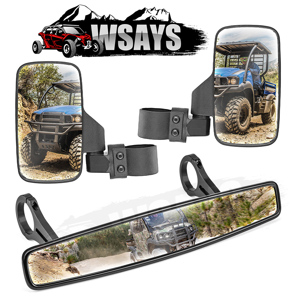 UTV Rear-View Wide Center Side Mirrors Set For Yamaha Wolverine RMAX 1000 X2 X4