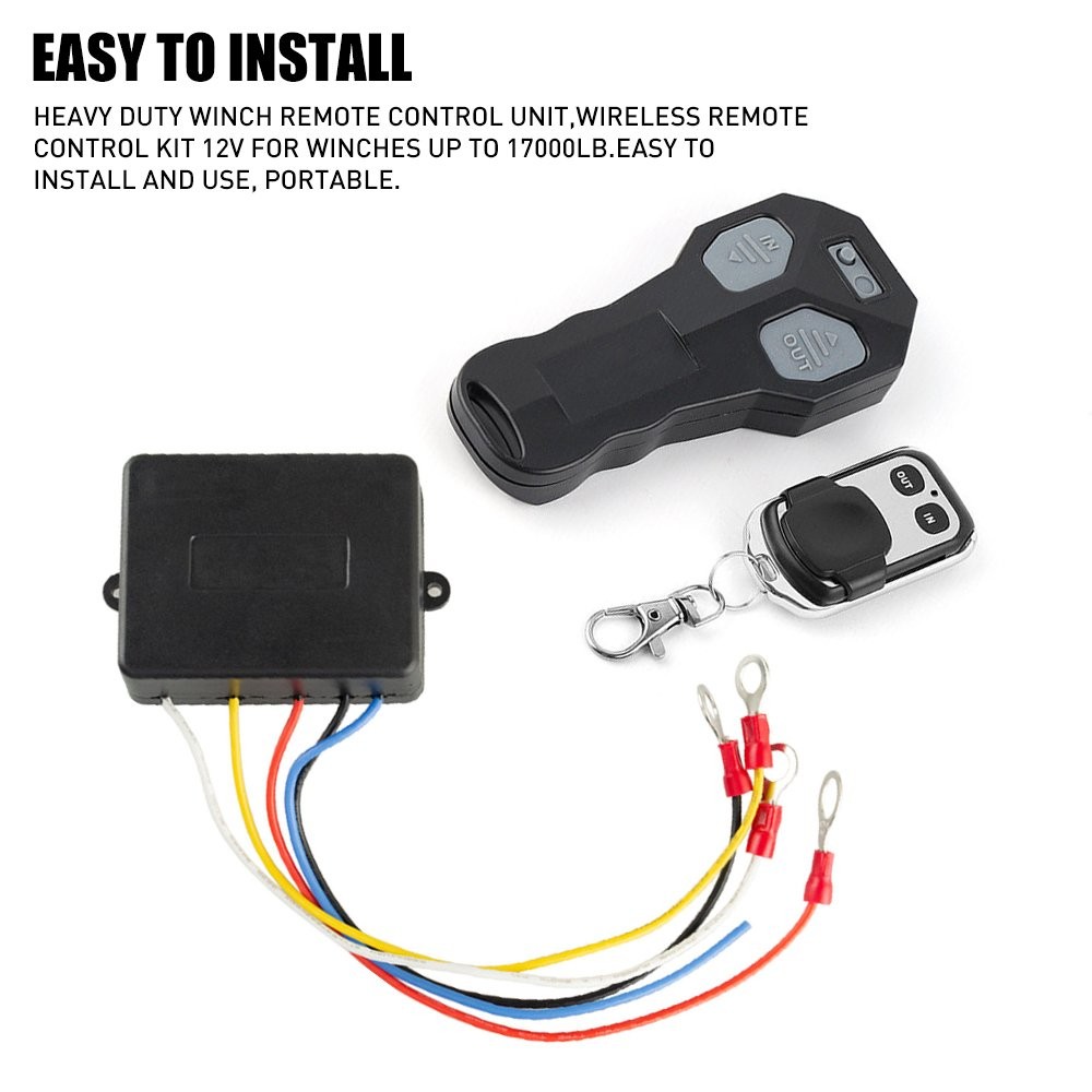 12V ATV SUV UTV Wireless Winch Remote & Receiver Control Kit Switch Handset