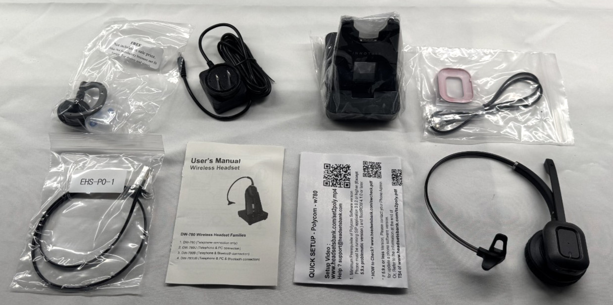 U84 ♻ INNOTALK Wireless Headset DW-780 DECT Wireless Universal Base & Monaural.