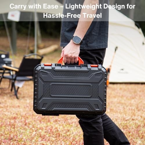 Storage Case for Starlink Mini, Protective Hard Case with EVA Padding Black+Red